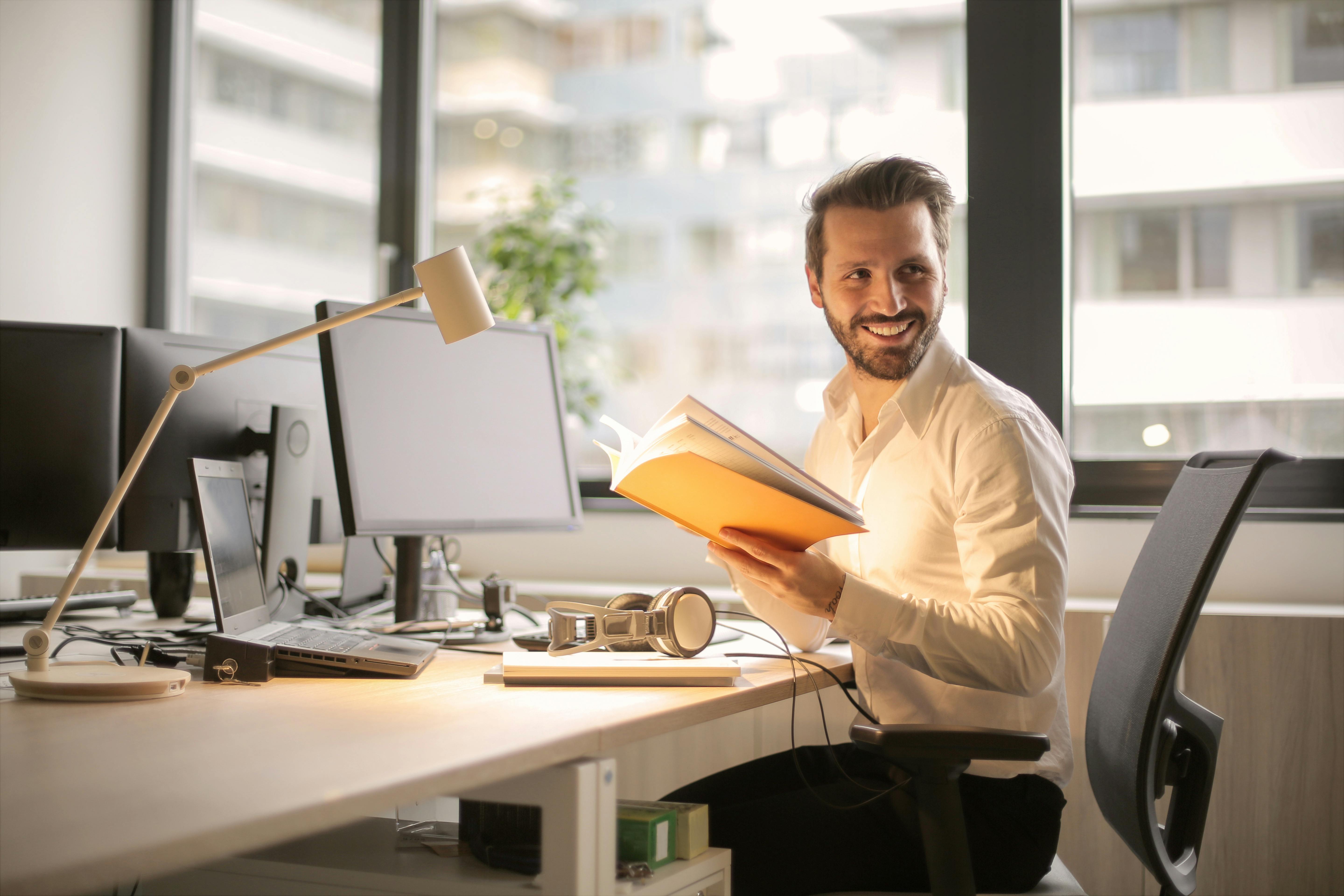 Professional attorney working at desk