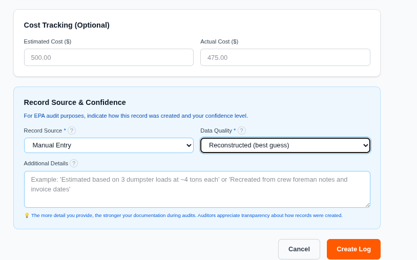 3-Tier Confidence System - RECONSTRUCTED badge example